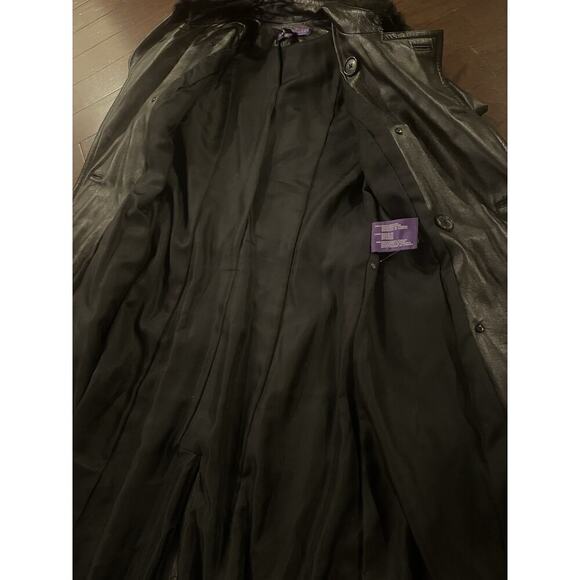 Ralph Lauren Collection Leather Trench Coat Lambskin Shearling Fur Runway Long 8 - Picture 16 of 16
